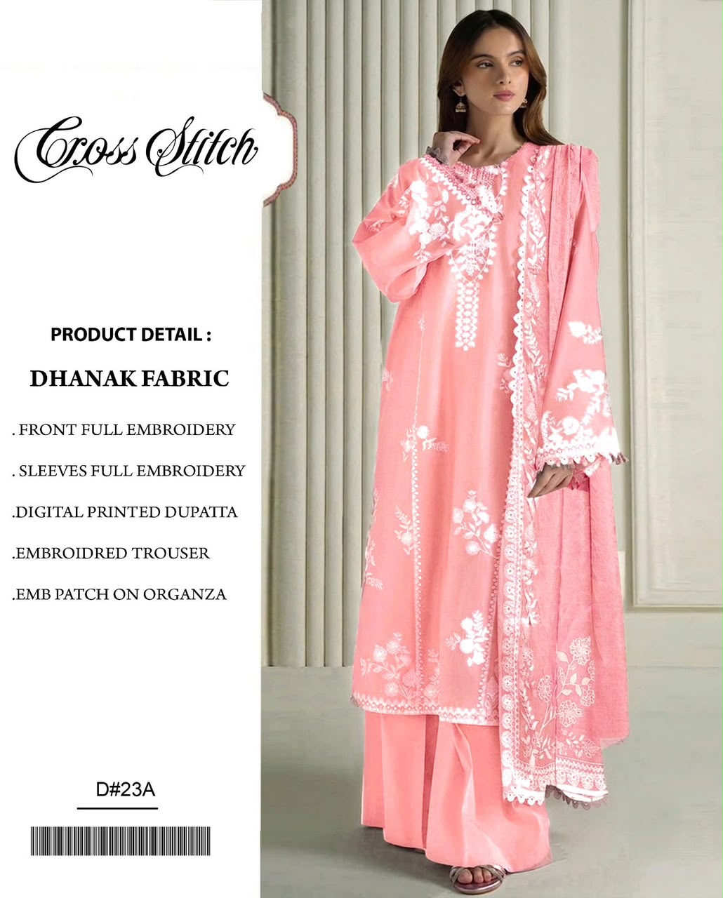 Dhanak 3PC – Heavy Embroidered Collection